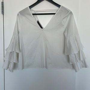 NWOT Zara Ruffle Sleeve Top